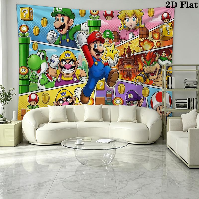 Super Bros Wall Tapestry Aesthetic Wall Hanging Printed Fabric Blanket Decorative Tapestries for Bedroom Living Room Home Decor