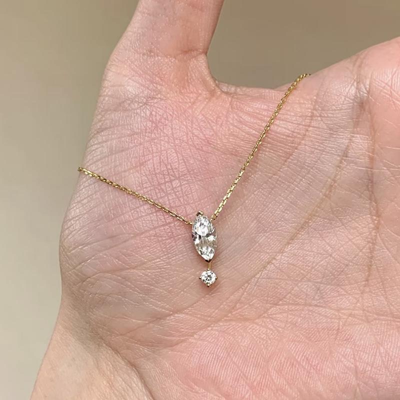 Water Droplet Zircon Pendant Necklace For Women Simple Temperament Versatile Jewelry Gifts Wholesale