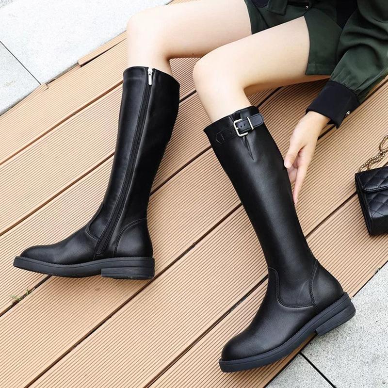 Boots Children but knee boots Autumn and winter new velvet thin high knight boots Women's thin boots