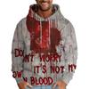 Vintage 3D It'S Not My Blood Bloody Letter Patterns Printed Sweatshirts Hoodies For Men Clothes Y2k Top Pullovers Spring And Autumn Boy Tees Clothing