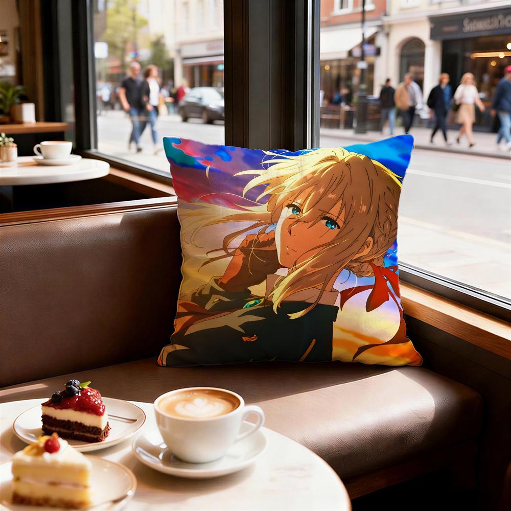 Anime Violet Evergarden Cushion Cover Decorative Cushions Covers Cover Sofa X Pillow  Piece X X Pillowcase