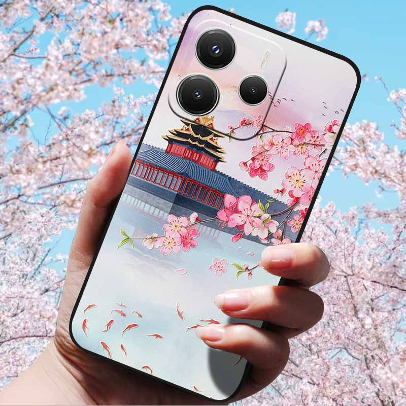 For Xiaomi Redmi Note 14 5G 4G Cases 3D Relief Embossed Retro Soft Silicone Covers For Redmi Note 14 5G Global Version 3D Cases