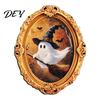 Halloween Refrigerator Magnets Vintage Ghost Fridge Magnet, Retro Gold Frame Decoration Decorative for with Strong Magnetic Adsorption Kitchen Office