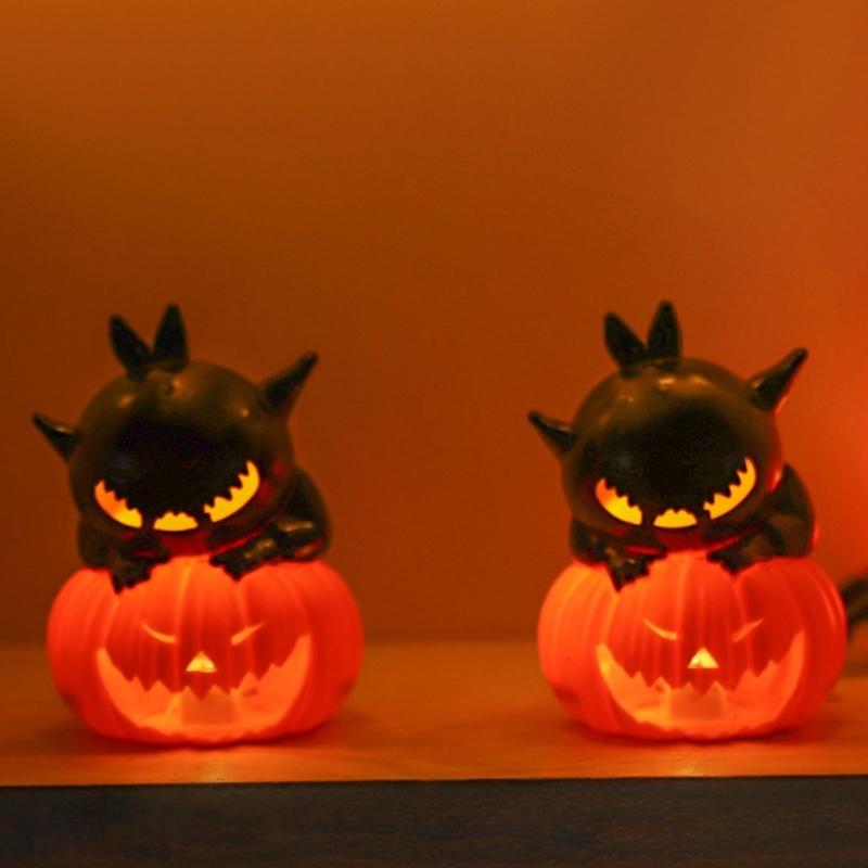 Jacks O Lanterns Light up Halloween Pumpkin Decors Halloween Party Decorations with LED Light for Desk Table Decors