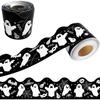 Decorative Border - AIMOONSA - Halloween - Self-adhesive - 10 M X 7 Cm - Black and White