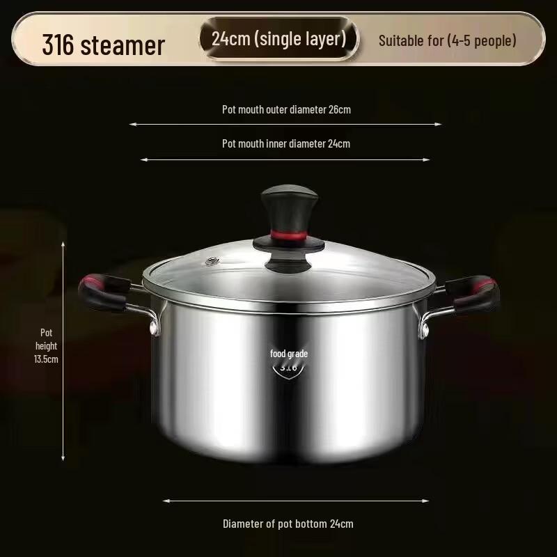 ZISIZ Stainless Steel Steamer Pot