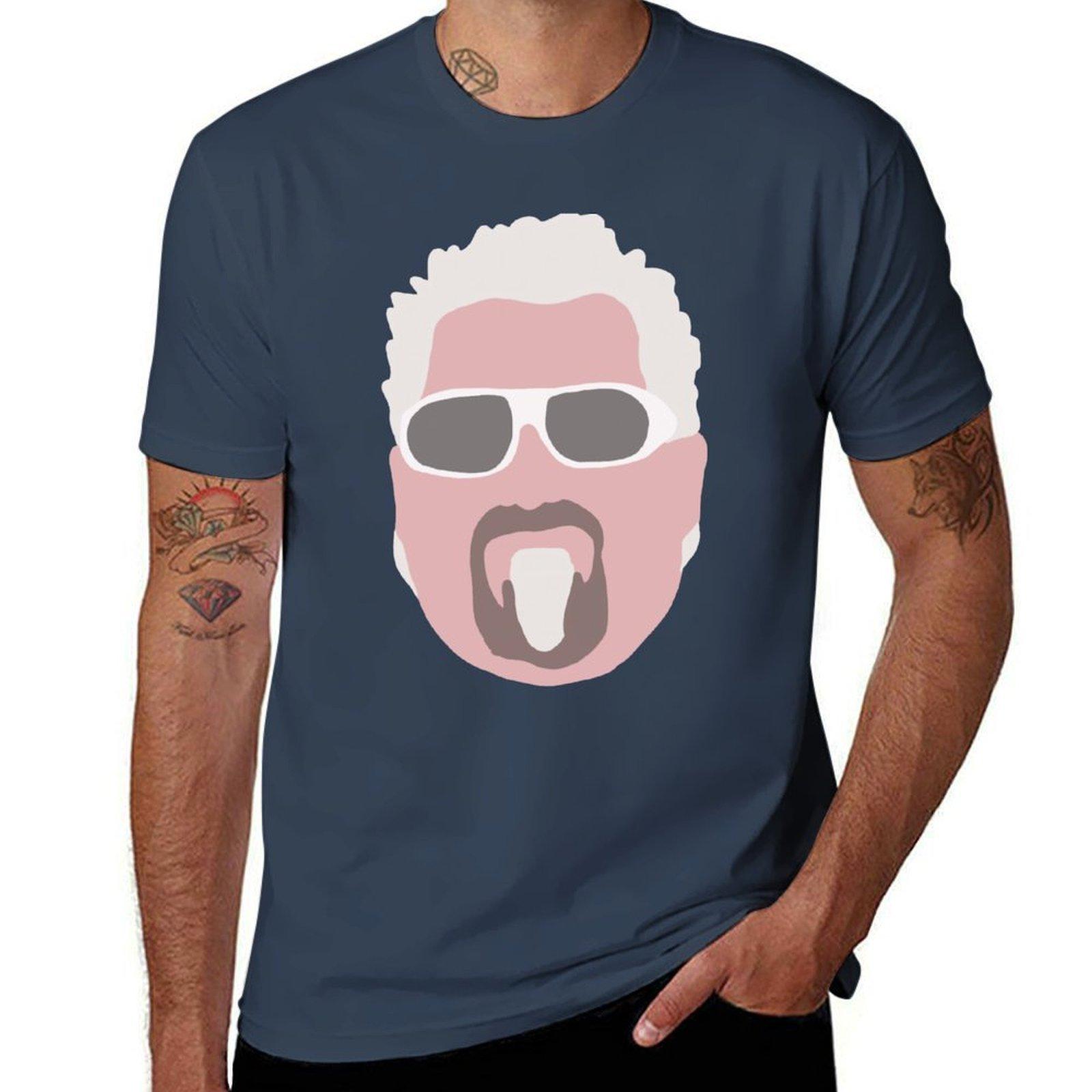 Guy Fieri Simple Silhouette Head Design Tshirt Simple Print Design Tshirt S