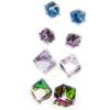 Les Trésors De Lily [L6301] - Set of 5 Pairs of Green Blue Purple 'Crystal Cubes' Earrings