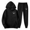 Men's Casual And Personalized Printed Long-sleeved Hooded Sweatshirt, Men's Sports Sweatshirt And Sweatpants Two-piece Set