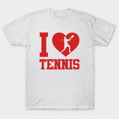 T-Shirt Damen Ich liebe Tennis Harajuku Druck Kawaii T-Shirt Sommer Kurzarm Damen T-Shirt Top Tee