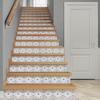 14 Strips Stair Riser Stickers, 39'' x 7'' Peel and Stick Vinyl Stair Stickers Decals, Self Adhesive Staircase Murals Decor for Steps (Moroccan)