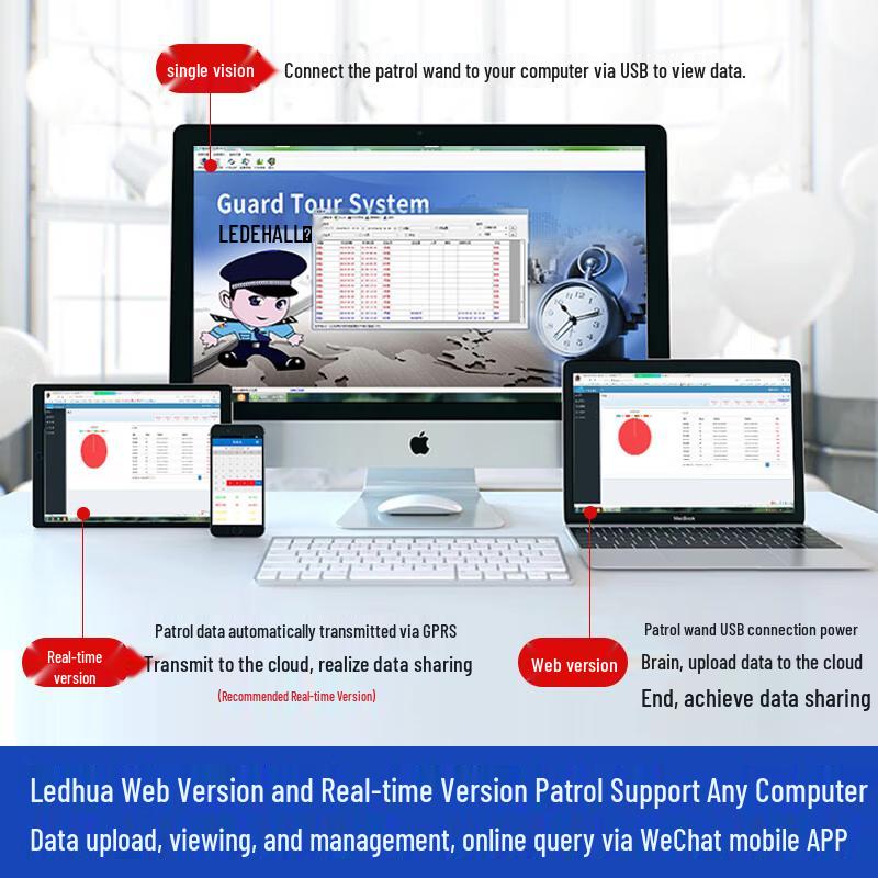 LEDHUA GPRS Real-time Security Patrol Device CN plug (adapter included)