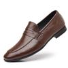Fashion 2025 High -Quality Men's Solid -Color Leather Loafers Classic And Elegant Wedding Shoe Comfortable And Anti -Slip Business Shoes