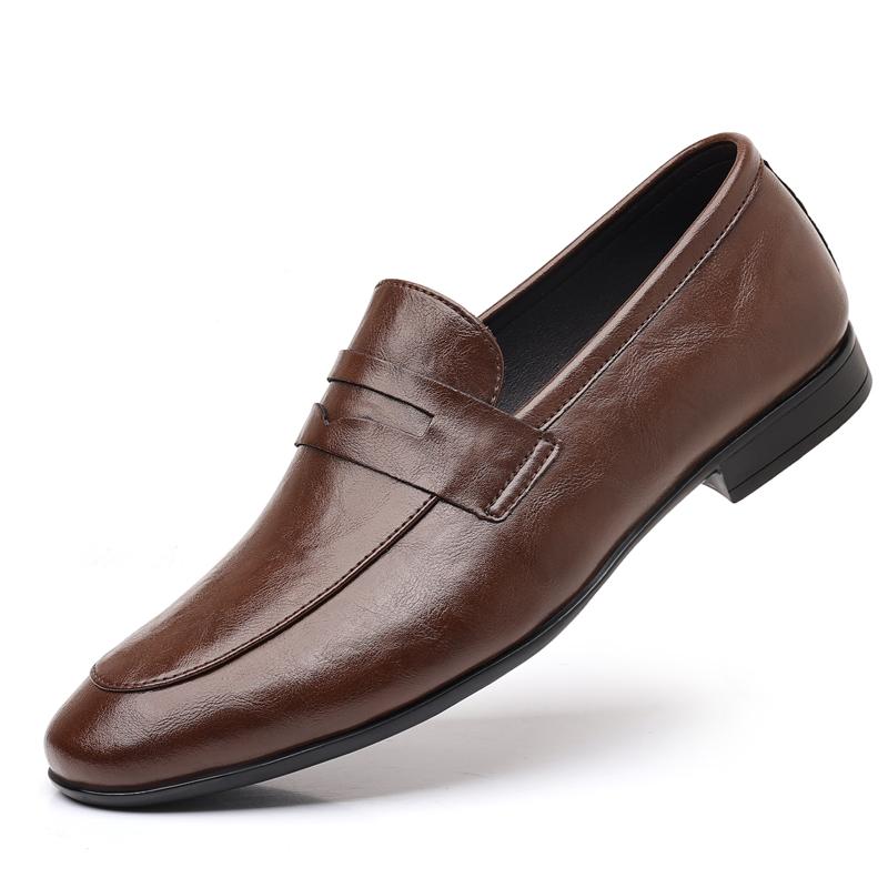 Fashion New Mens Loafers Italian High Quality Business Leather Casual Shoes for Men Slip On Dress Shoes Comfort Driving Shoes Mocasssin