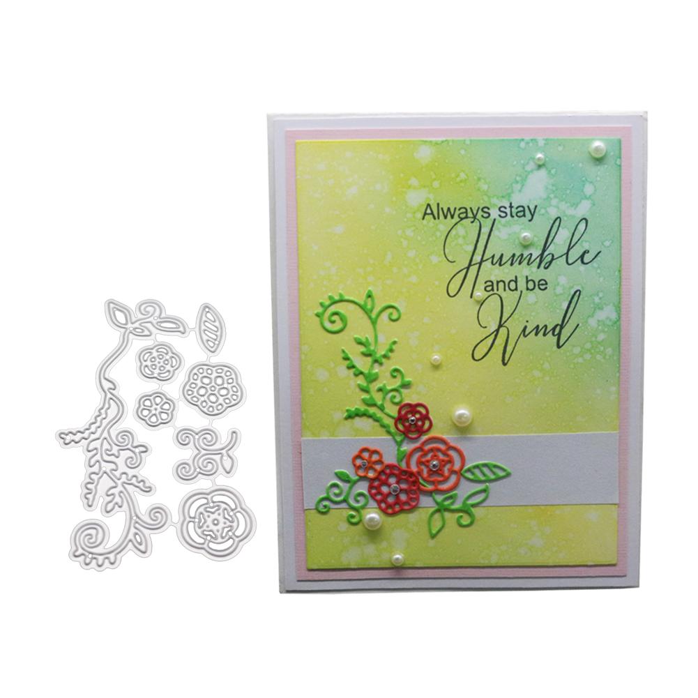 Plant Vine Flower Frame Metal Silvery Stencil Embossing Cutting Dies For Diy Scrapbooking Paper Album Cards Making