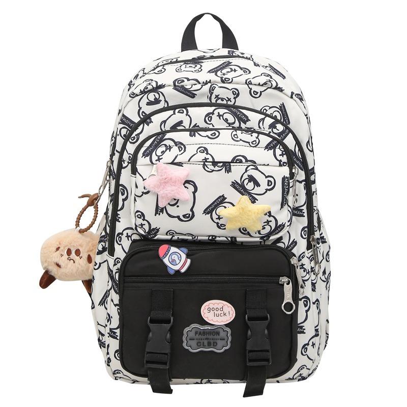 New high-value, fresh, sweet and cute bear backpack, large-capacity backpack for junior high school students