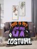 Soft Warm Flannel Throw Blanket for Kids  Halloween Theme with Number  Design Perfect for Sofa Bed or Picnic Use