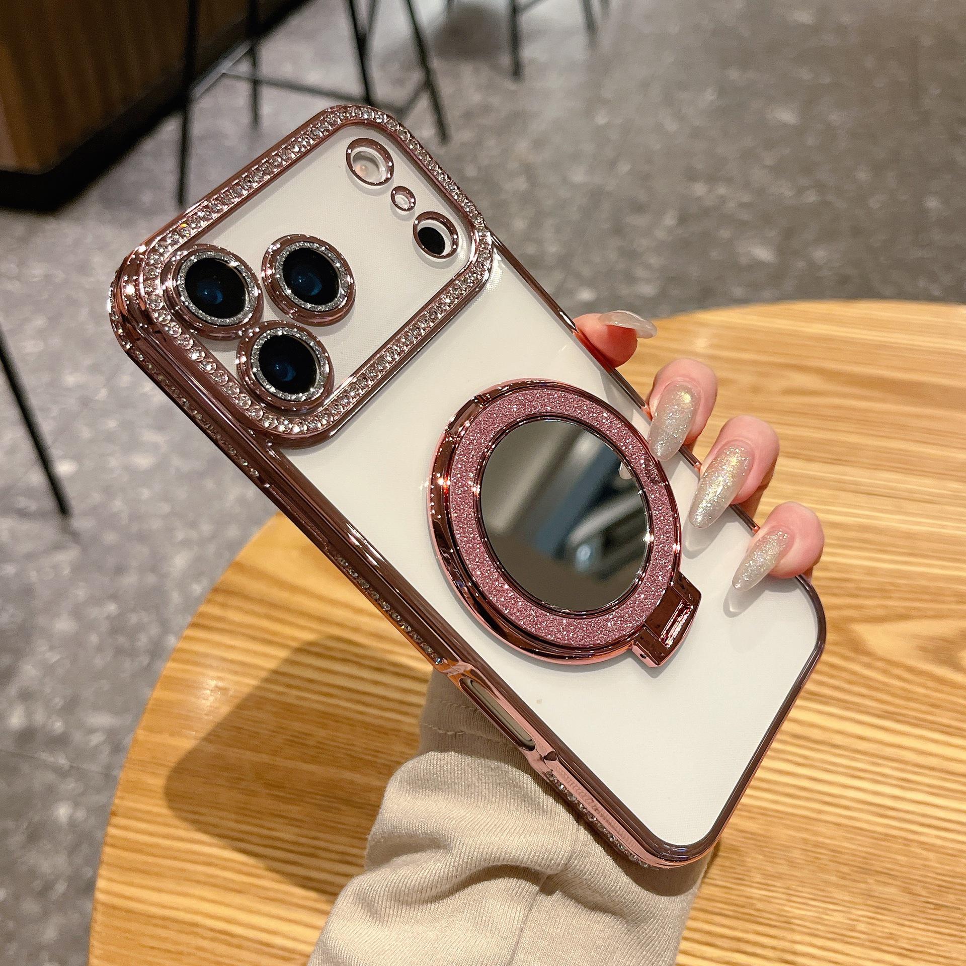 

Lux Crystal Lens Case with Mirror Stand, Compatible with iPhone 13-17 Series 17