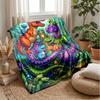 Dinosaurs Around Ancient Pillar Blanket Personalized Name Flannel Blanket Soft Cozy Plush Throw for Sofa Bed Lightweight Home Decor