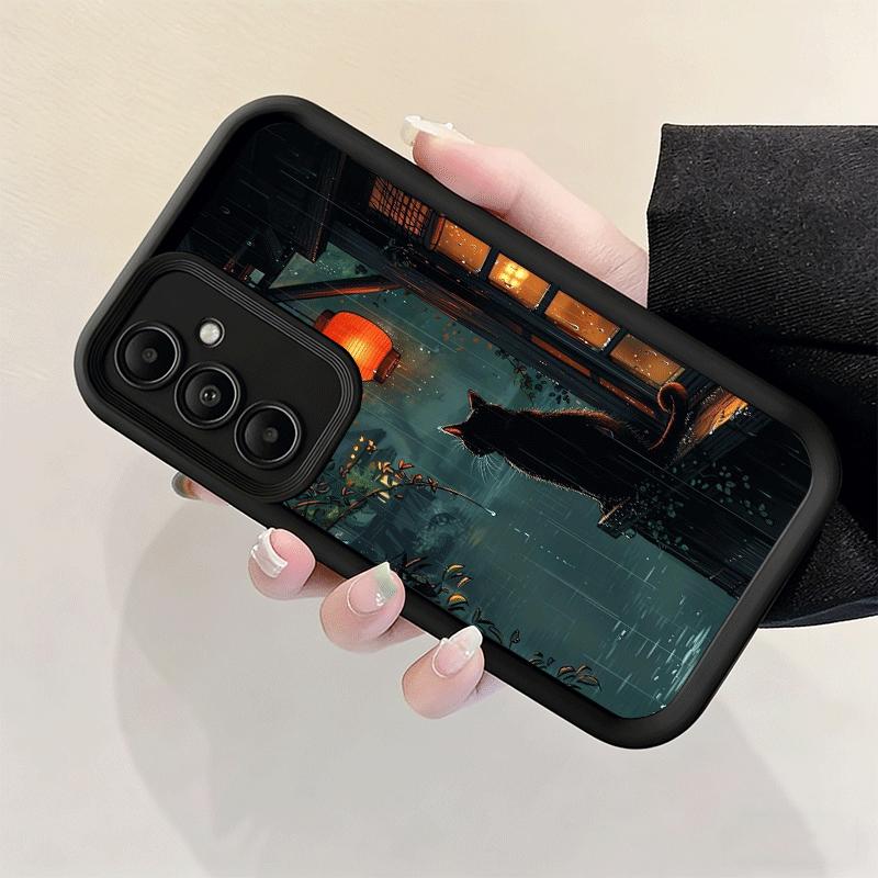 Phone Case for Samsung Galaxy S26 S25 Ultra S24 FE Healing Sense Cat Rain Shell S23 Plus S22 + S21 S20 5G Soft Silicone Funda