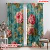 2pcs,2D Plane Printing Popular Curtains Floral Elegance(1) Durable Polyester (without Rod) Decorations Inside Use for Bedroom,