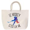 Rope Handle Beach Bag - PLANETEE - Hockey It's the Life - Large Size - Cotton - Strong Rope Handle