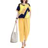 ZANZEA Women Short Sleeve Print Blouse and Pants Summer Two Piece Suit Sets