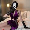 Purple erotic underwear pure desire sexy cheongsam free perspective nightclub uniform temptation qqny92