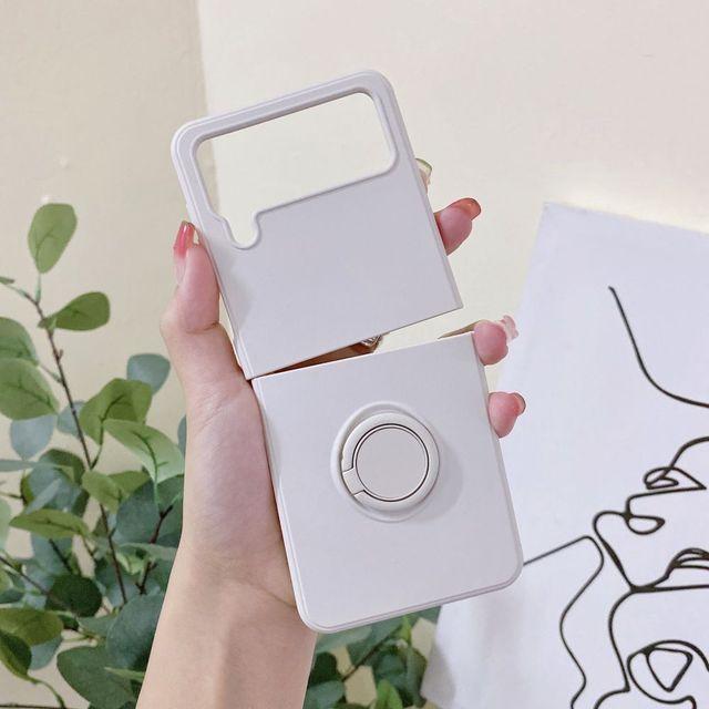 Frosted Skin -Friendly Fold Case For Samsung Galaxy Z Flip 4 Case Flip3 With Holder Shockproof Hard Back Cover For Samsung Zflip4