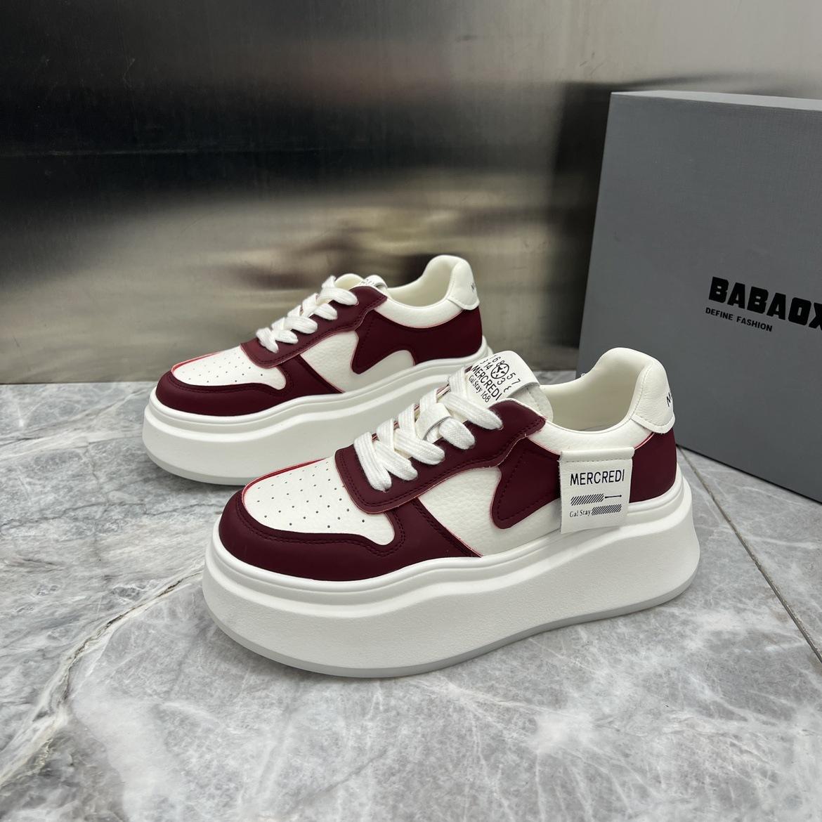 

Platform white shoes women s 2025 new popular leather fashion versatile small fragrant wind height leisure sports board shoes 40 красный
