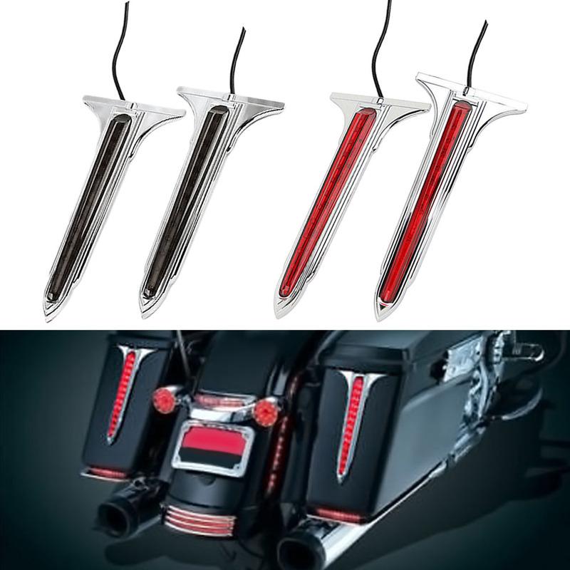 2pcs Motorcycle Rear Saddlebag Side Accents Tail Brake Lights for Harley-Davidson Touring Street Electra Glides Road Kings