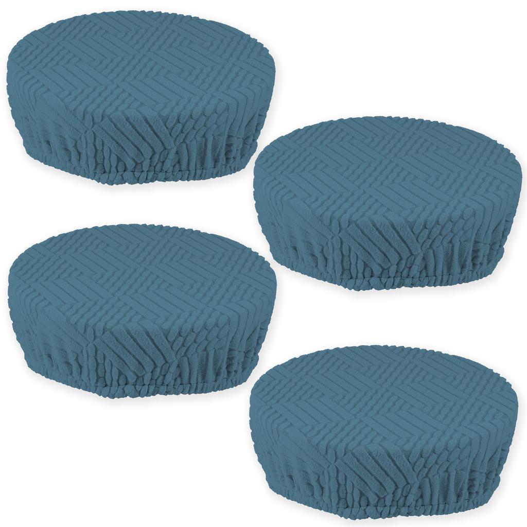 4Pcs Elastic Bar Stool Cover Fits 11 To 18 Inches Chair Washable Polyester Round Stool Cover for Home Cafe Office Restaurant