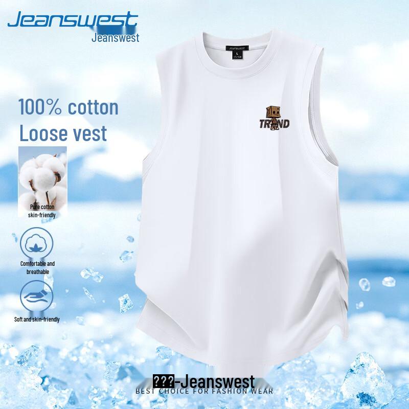 Jeanswest Men s Loose Fit Cotton Graphic Tank Top L