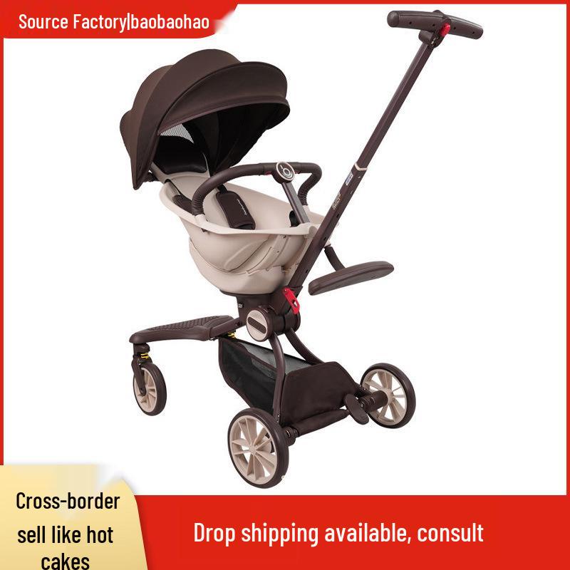 

Детская коляска-трансформер Baby Good V18, 1-6 лет, легкая, с высоким расположением сиденья, сидячая и откидная V18 Milk Tea (with cushion)