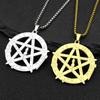 Collana con Ciondolo Pentagramma Stregoneria Per Donne Uomini Acciaio Inossidabile Colore Oro Tetragrammaton Amuleto di Salomone Gioielli a Catena Regalo