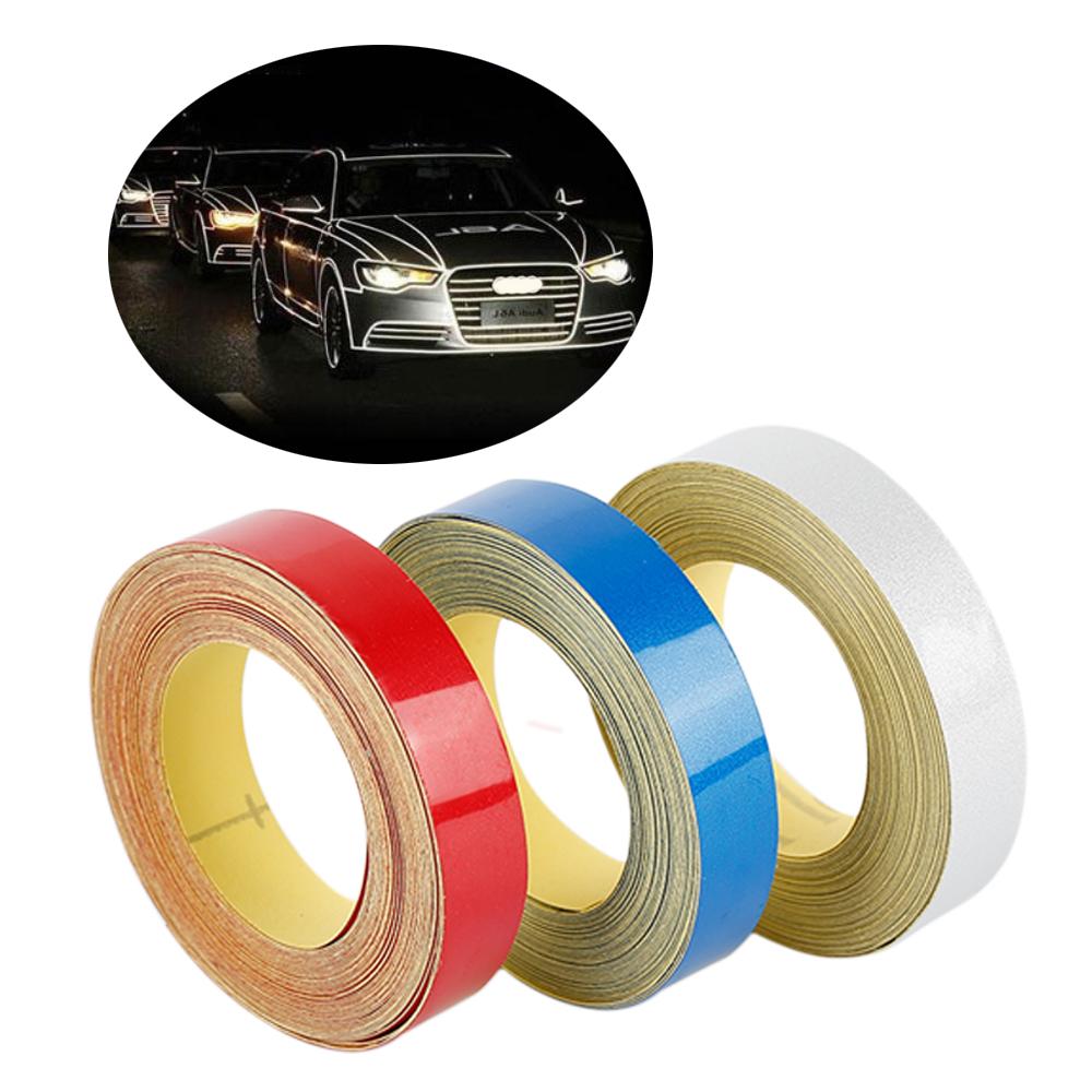 1cm*5m Car Reflective Tape Warning Safety Car Decoration Sticker Reflector Protective Strip Film Motorcycle Auto Stickers