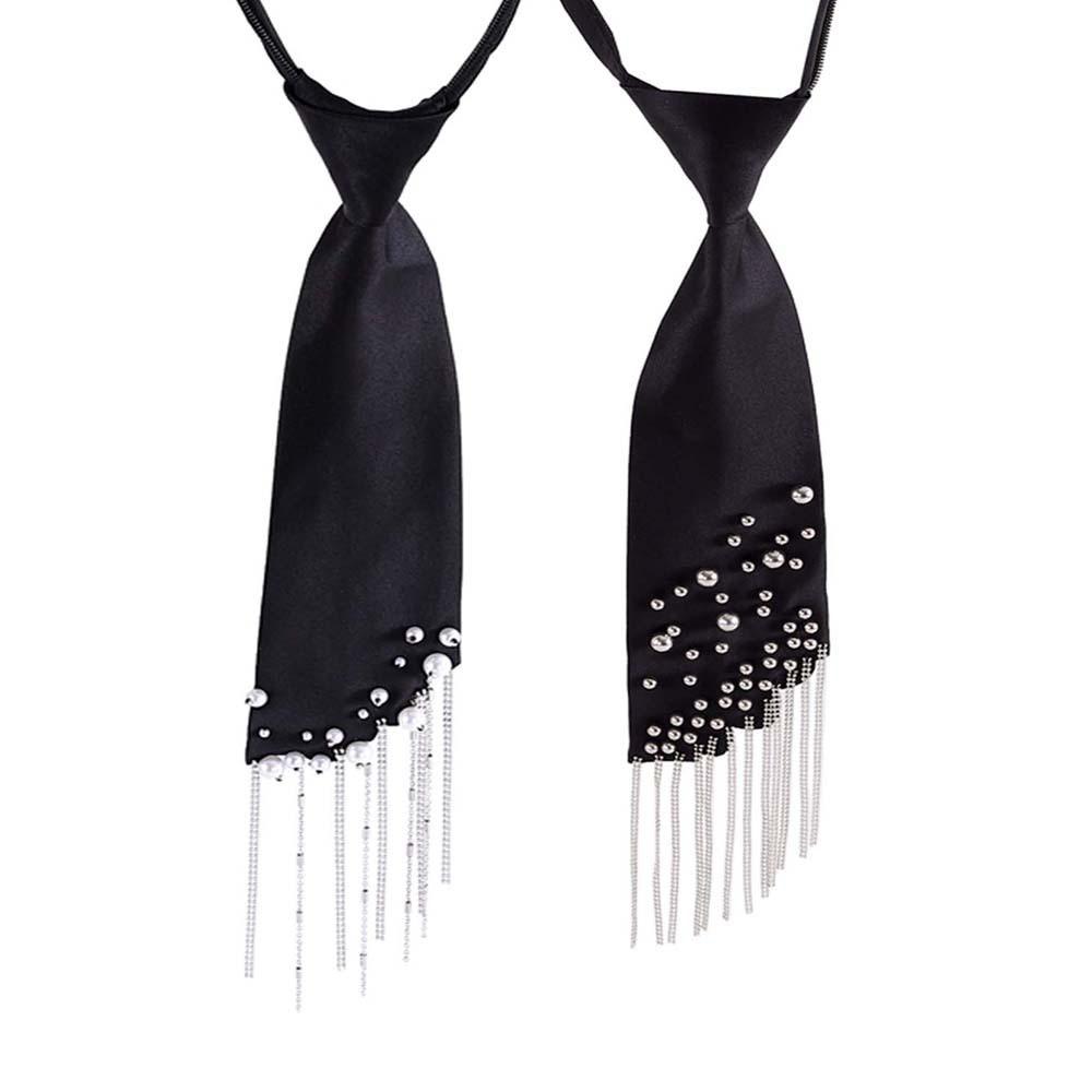 No Ip Polyester Bow Tie With Pearl Tassels For Business Casual Men Women