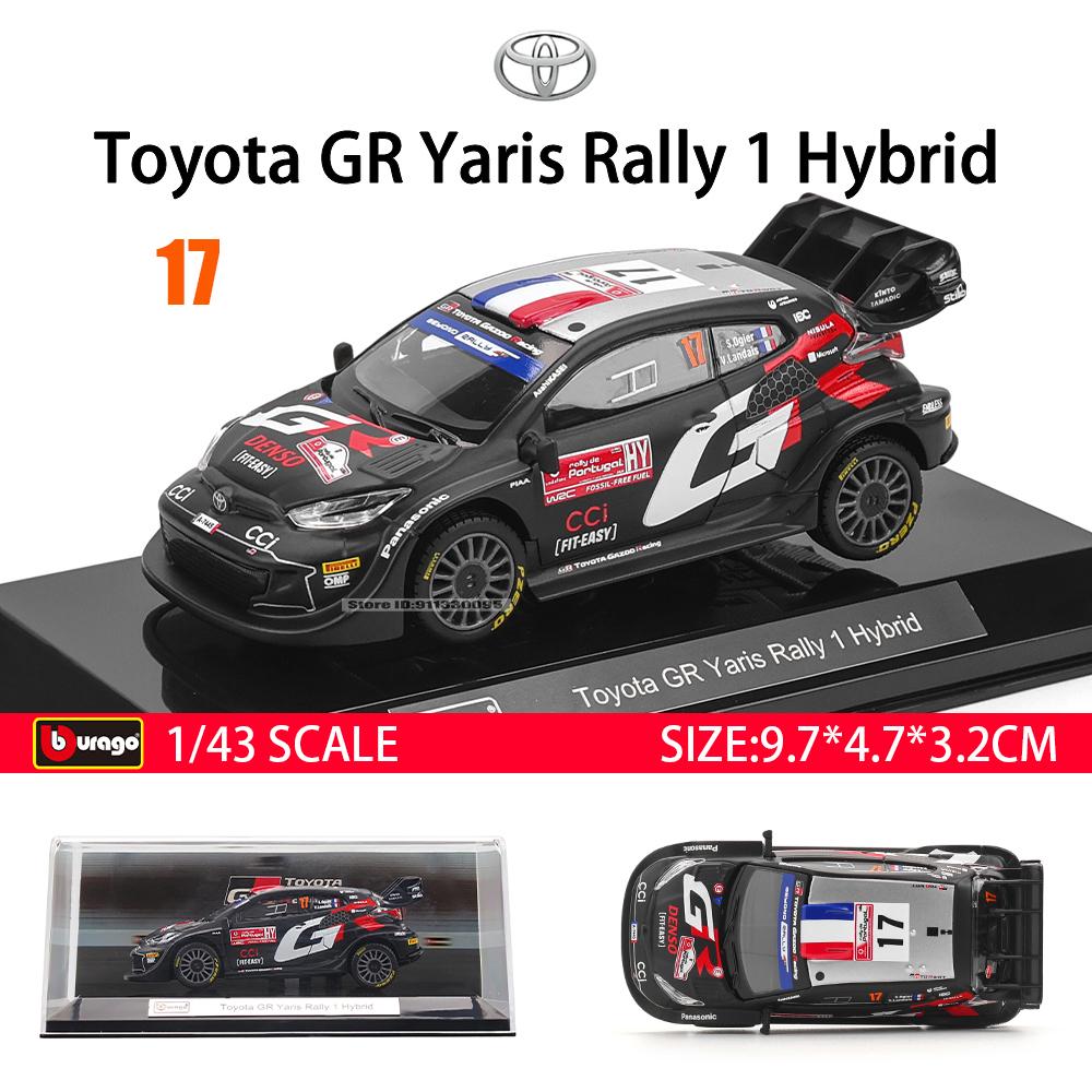 Bburago 1:43 Toyota Gr Yaris Rally 1 Hybrid #69 #17 Wrc Alloy Luxury Vehicle Diecast Pull Back Cars Model Toy Collection Gift
