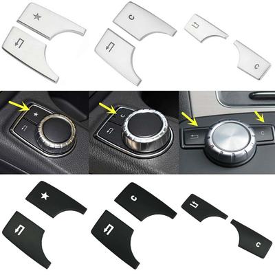 Araba Konsolu Multimedya Fonksiyonu Düğme Kapağı Sticker Trim Mercedes Benz ABCE Sınıfı CLA GLA GLK W204 W212 W176 W246 X204