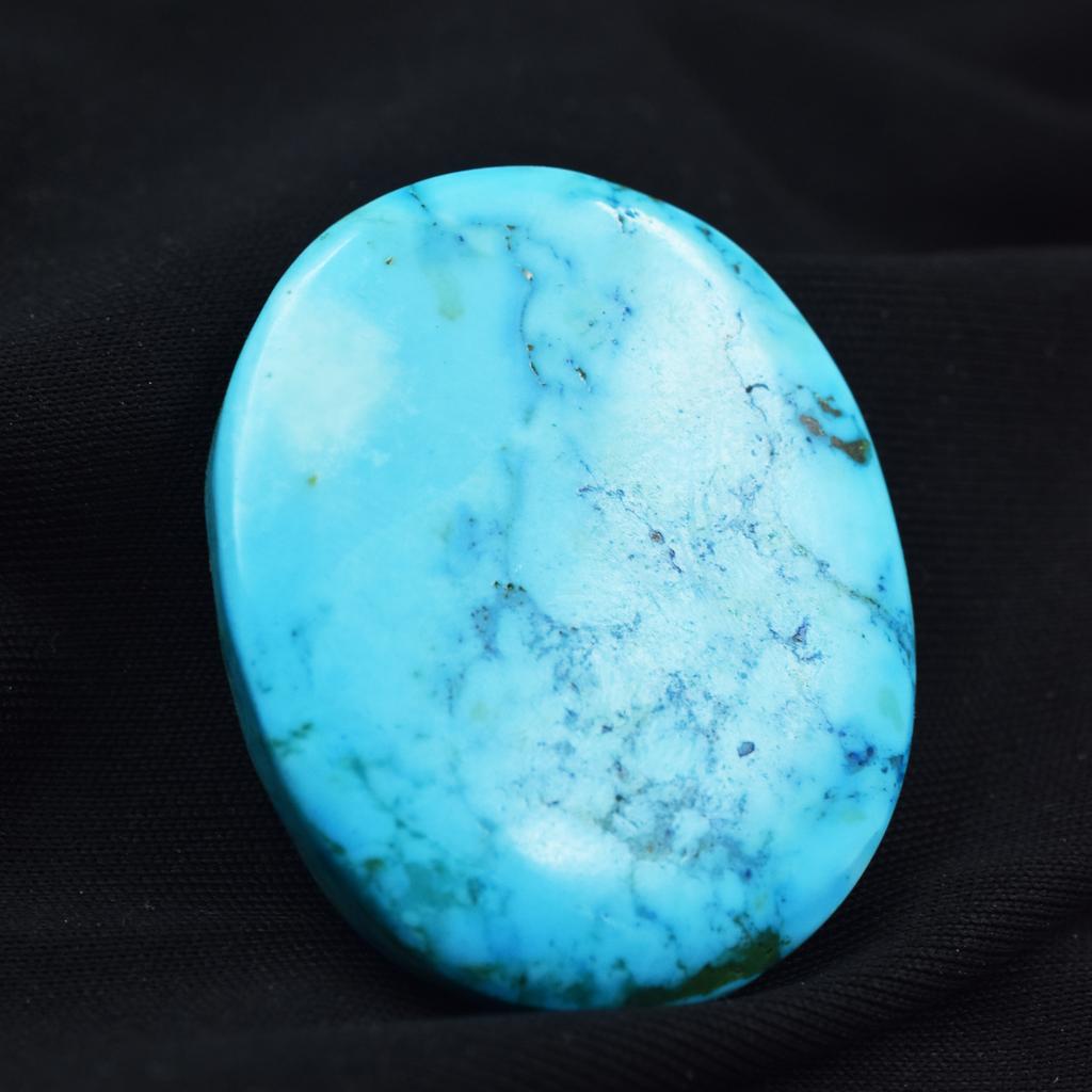 Blue Turquoise Oval Cut 74.25 Ct Arizona Slab Crystal Natural Loose Gemstone