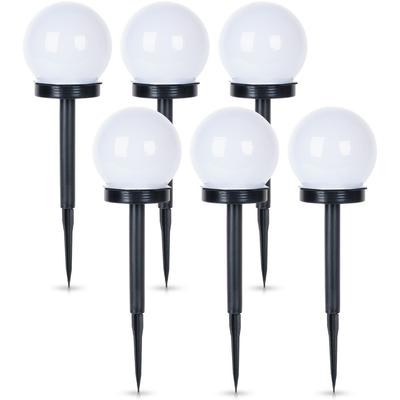 6x Solargartenleuchten Bodenleuchten LED-Kugel mit Sensor