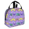 Featuring Neon Game Joystick Controllers Lunch Bag Women Geometric Thermal Cooler Insulated Lunch Boxes for Adult Office