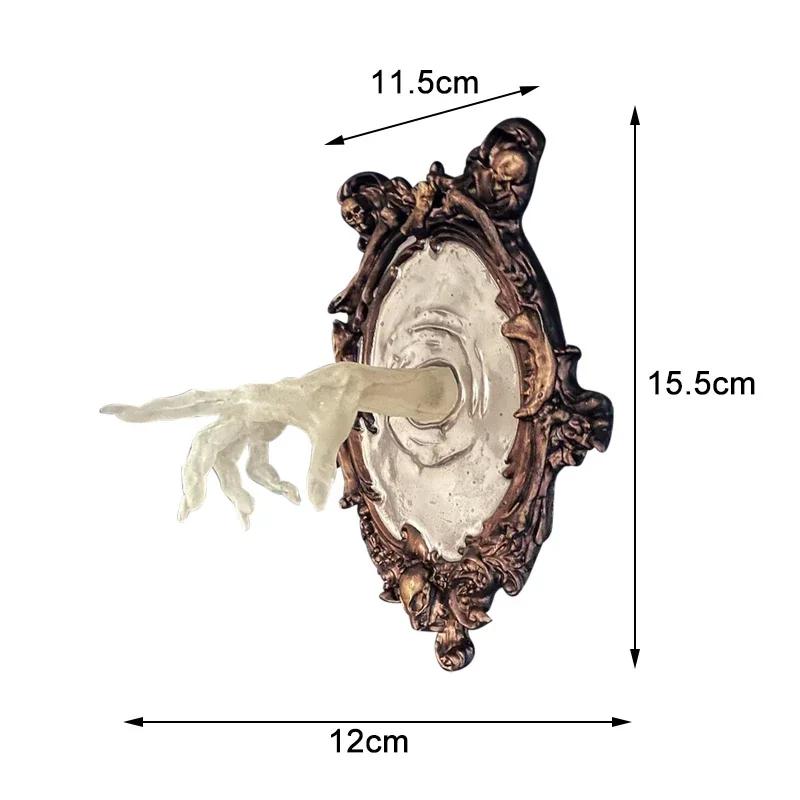 

Смоляная Рука Дьявола Настенное Украшение Готический Призрак в Зеркале Светящиеся Поделки Жуткие Реквизиты Домашняя Фоторамка Декор Подарки на Хэллоуин