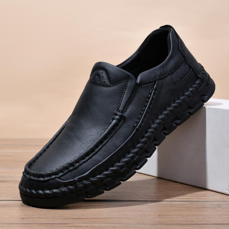 Fashion Mens Genuine Leather Casual Shoes Vintage Style Male Hiking Shoes Soft Breathable Walking Sneakers Classic Lace-Up Oxford Shoes