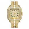 Women's watch, elegant square design, set with zirconia, quartz movement, with calendar function, elegant and fashionable. Ideal
