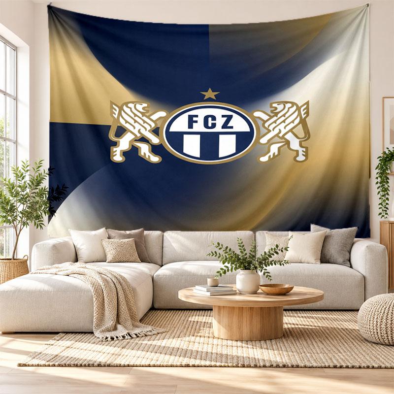 FC Zürich Wall Tapestry, Soft Fabric Wall Hanging, Decorative Backdrop For Bedroom Home Wall Art