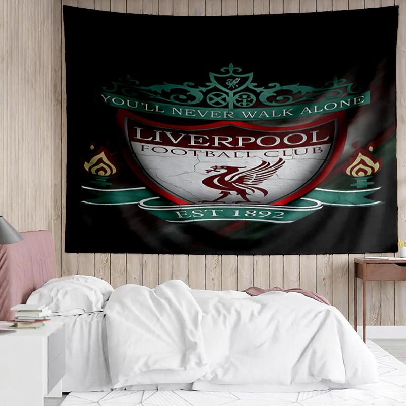 Football Club Emblem Printed Printed Tapestry, for Bedroom,Livingroom, dormitory, Large Wall Decor, Fabric Decor Fan Birthday Gifts