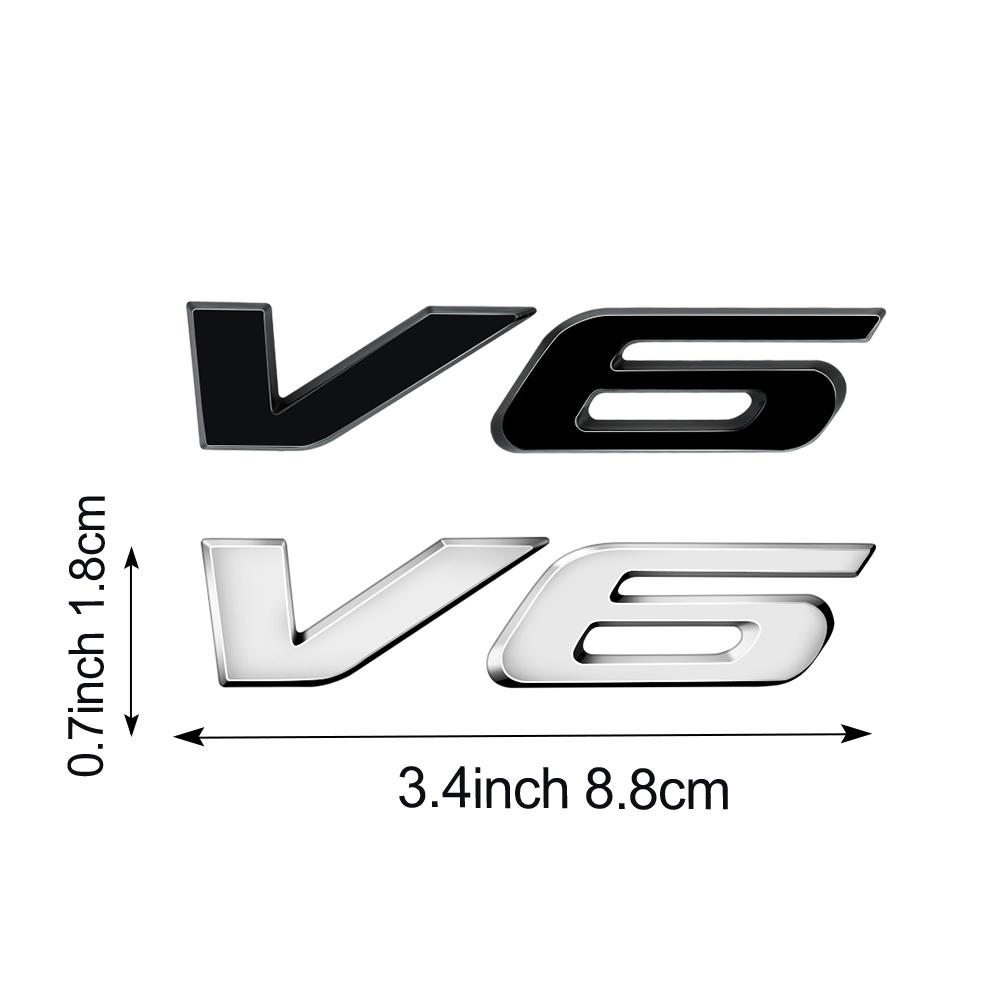 AJI1 3D ABS Chrome Car S V6 Letters Rear Trunk Badge Emblem stickers For Ford Focus Bronco STRACING Fusion Kuga Mondeo Auto Styling