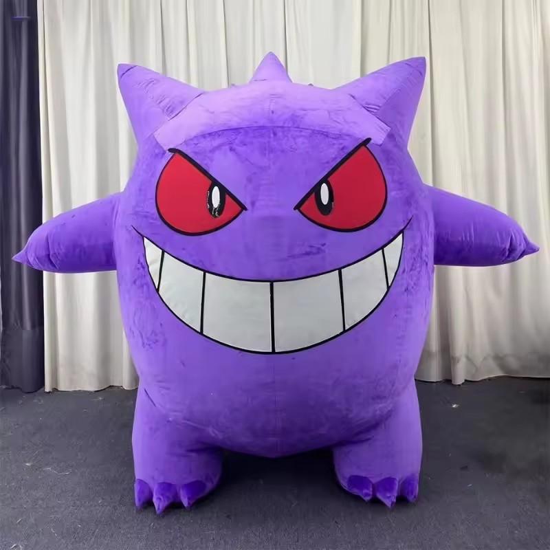 New 2M/2.6M Giant Inflatable Gengar Mascot Costume Purple Monster Suit Halloween Christmas Fancy Party Adult Outfit Cosplay Gift