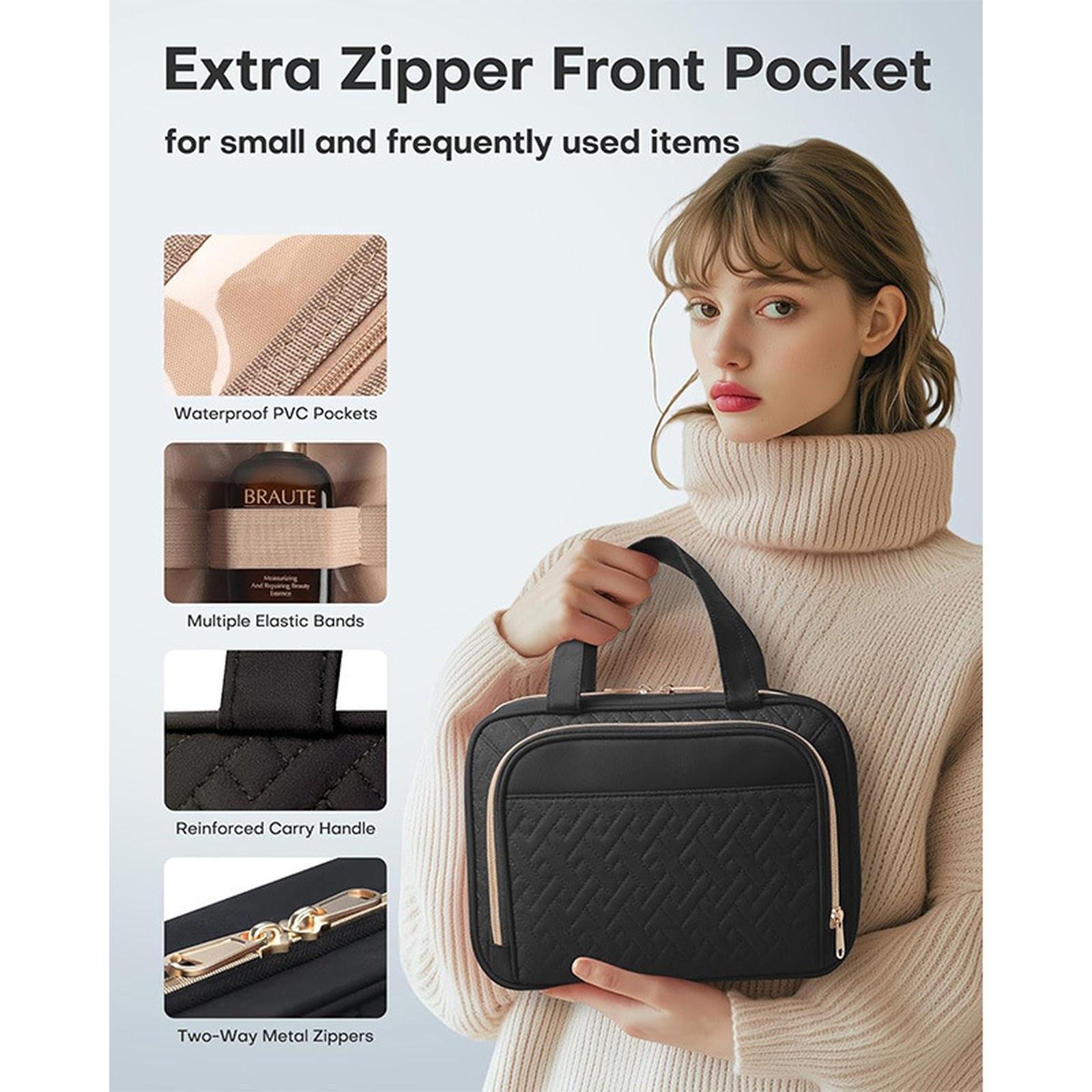 

Foldable Makeup Bag Women Travel Organizer Hanging Toiletry Cosmetic Bag Make Up Beauty Pouch Men Bathroom Storage One Size